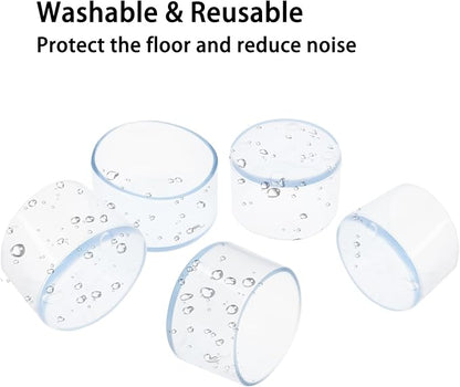 Round Chair Leg Caps, PVC Furniture Feet Covers, TTZEZE Transparent Round Floor - Image 5