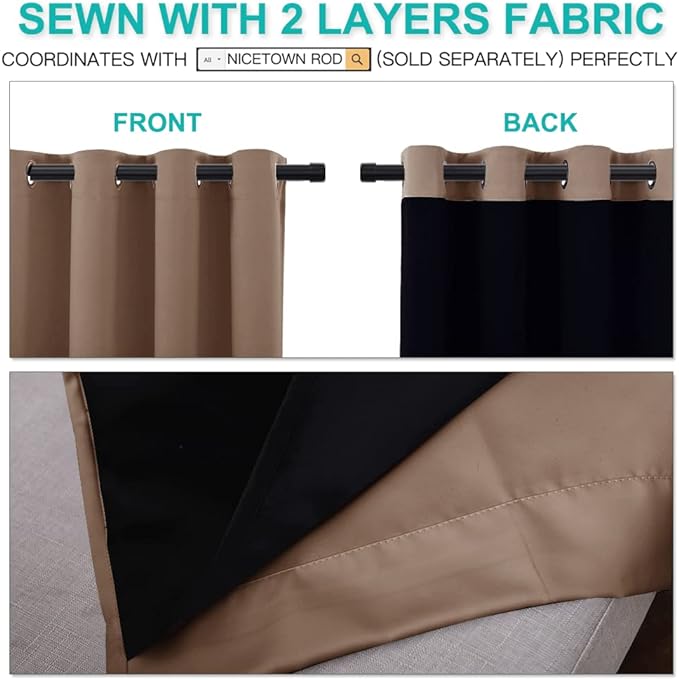 NICETOWN Warm Curtains for Winter, 100% Blackout Curtains Thermal, Noise - Image 5