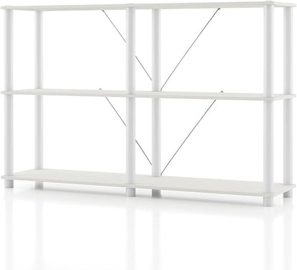 Homes: Inside + Out Apexa Modern 3-Tier Extra Wide Shelving Units, Collectibles by HOMESInsideOut
