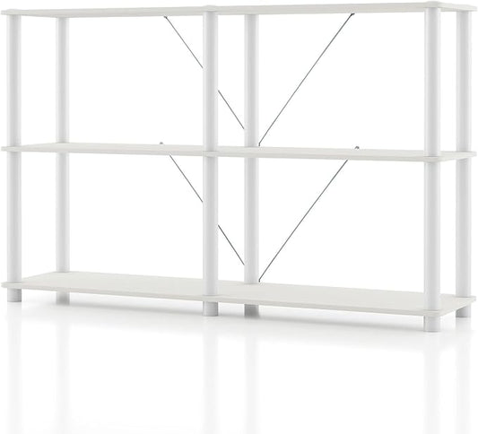Homes: Inside + Out Apexa Modern 3-Tier Extra Wide Shelving Units, Collectibles by HOMESInsideOut