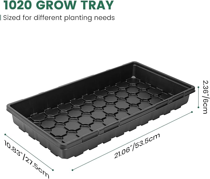 MIXC 10 Pack 1020 Seed Starter Trays, Extra Thick Heavy Duty Trays - Image 2