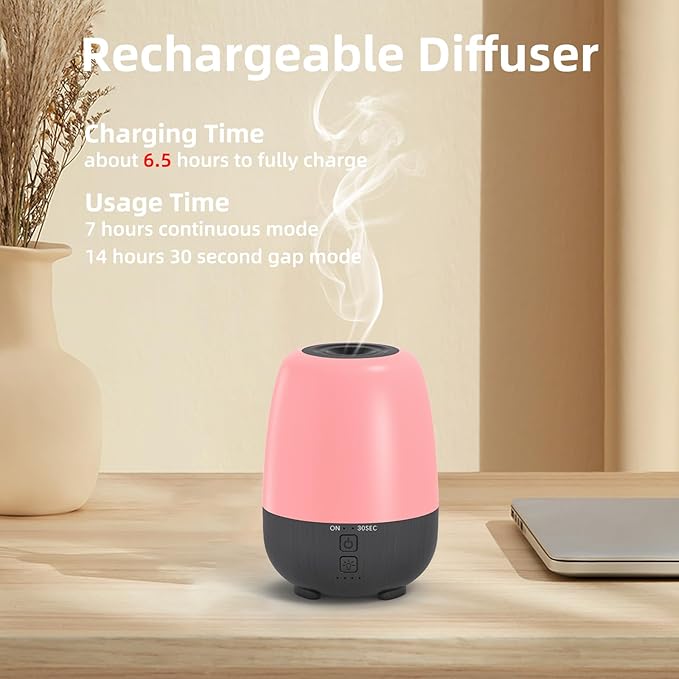 150ML Rechargeable Battery Operated Essential Oil Diffuser, Portable Cordless - Image 2