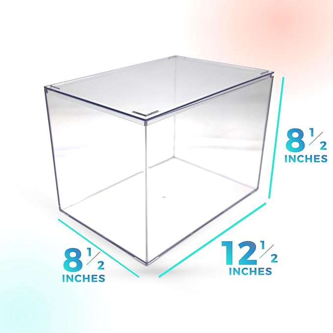 1 Clear Acrylic Box with Lid, 12.5"L x 8.5"W x 8.5"H, Made in USA, Diorama Box - Image 5