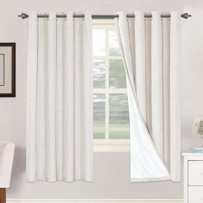 H.VERSAILTEX Linen Blackout Curtains 72 Inches Long 100% Absolutely Blackout by HVERSAILTEX