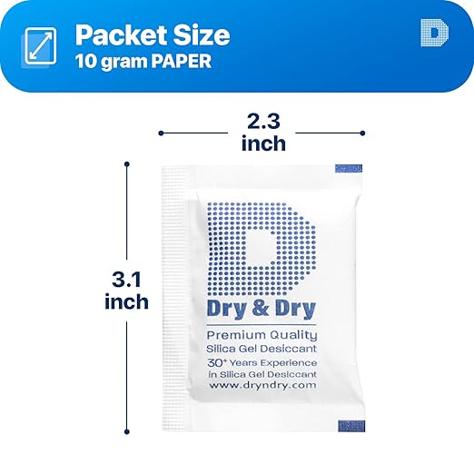 10gm Pack of 20 Dry&Dry Premium Pure & Safe Silica Gel Packets Desiccant - Image 7
