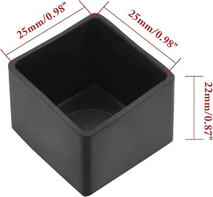 20 Pcs Square PVC Furniture Leg Caps, Vinyl Flexible Chair Leg Floor Protectors - Image 2