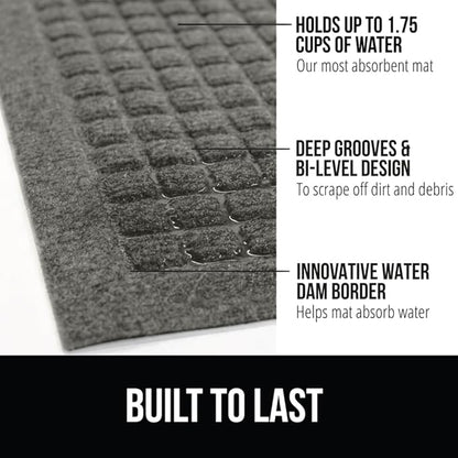 GORILLA GRIP Front Door Mat, Indoor Outdoor Ultra Absorbent HydroAbsorb Doormat - Image 3