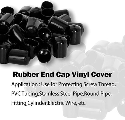 10 PCS Black Round Vinyl Rubber End Caps Kits, Flexible Screw Thread Protectors - Image 5