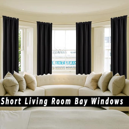 PANELSBURG Black Curtains 42 Inch Length, Short Blackout Curtains - Image 4