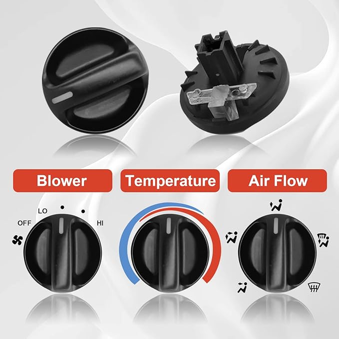3Pcs AC Heater Blower Fan Control Knob Compatible - Image 3