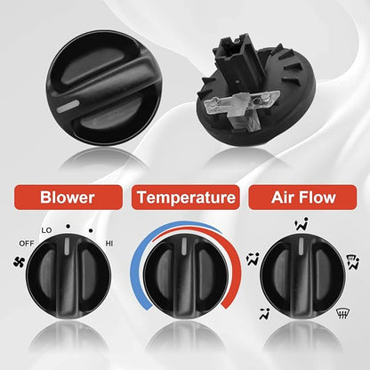 3Pcs AC Heater Blower Fan Control Knob Compatible - Image 3