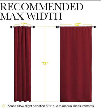 NICETOWN Christmas Burgundy Red Blackout Curtains 72 inches Long, Privacy Room - Image 7