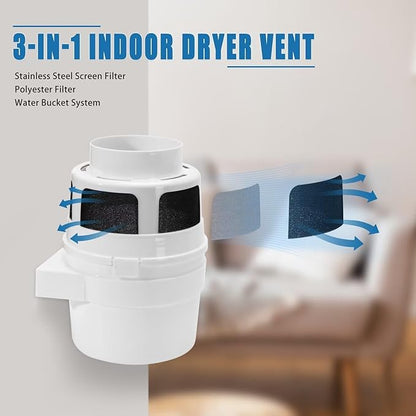 【UPGRADED】NOORNY 3 in1 Indoor Dryer Vent Kit Lint Catcher Bucket Box - Image 2