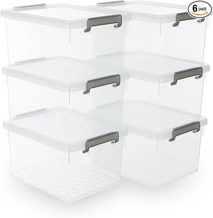 Citylife 22.2 QT 6 Packs Plastic Storage Bins by Unknown