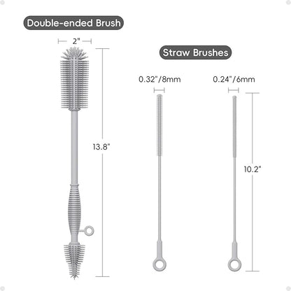 Silicone Cleaning Brush Kit, Water Bottle and Straw Cleaner Brush Set - Image 7