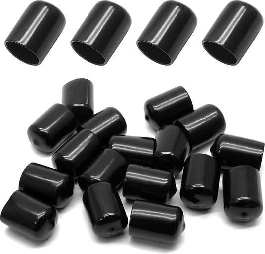 24 Pcs Round Rubber End Caps, 4/5" ID Vinyl Flexible Screw Thread Protectors by Bonsicoky
