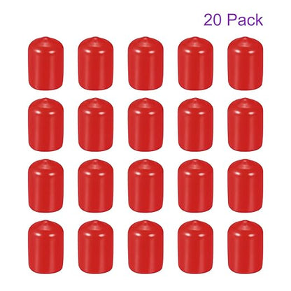 DMiotech 20 Pack 9/16" ID Red Screw Thread Protectors Rubber End Caps Bolt - Image 6