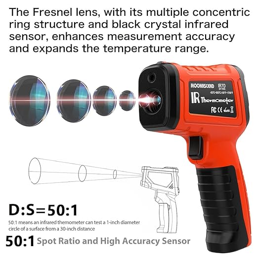 50:1 Infrared Thermometer Temperature Gun, -58°F to 1796°F Digital Laser Temp - Image 5