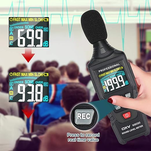 OXV Decibel Meter/Sound Pressure Level SPL Reader, Handheld Digital Measure - Image 6