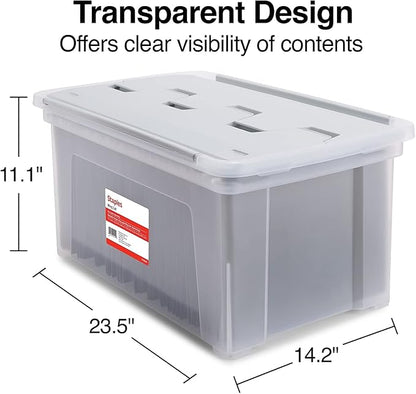 STAPLES Hanging File Folder Box, Storage Bin Organizer, Wing Lid, Letter Size - Image 5