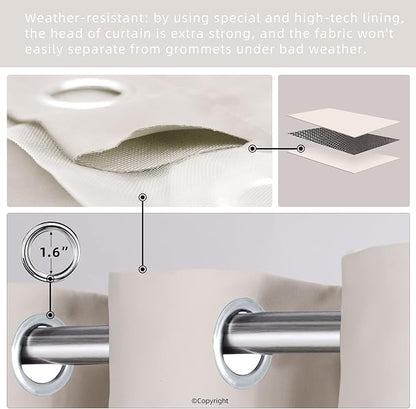 DIVA EN CAMINO DEC Outdoor Patio Curtain Waterproof Darkening Thermal Insulated - Image 3