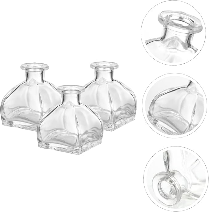 Veemoon Essential Oil Diffuser Bottles Set of 3 Fragrance Release Glass Jars - Image 5