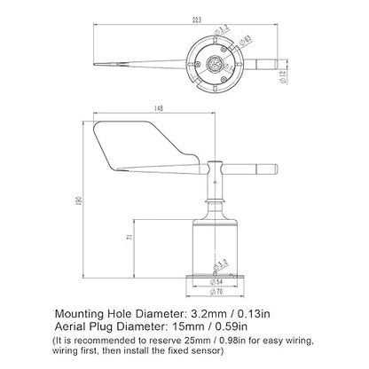 ZJchao Wind Direction Sensor, 360 Degree DC9‑30V 4‑20mA Wind Direction - Image 4
