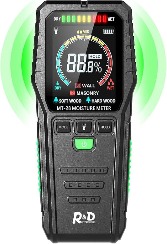 Pinless Moisture Meters Non-Invasive Digital Wood Moisture Tester Water Leak by RDINSCOS