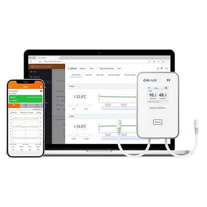Elitech 2.4GHz/5GHz WiFi Real-Time Temperature Humidity Monitor, Dual Channel by Elitech
