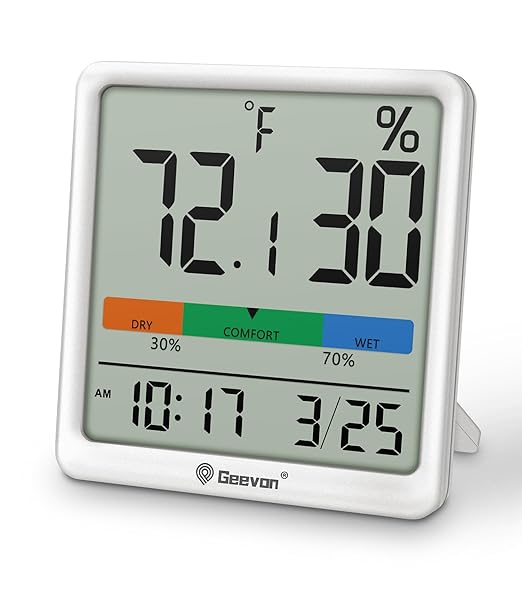 Geevon Digital Indoor Thermometer Hygrometer, Wireless Temperature Humidity by GEEVON