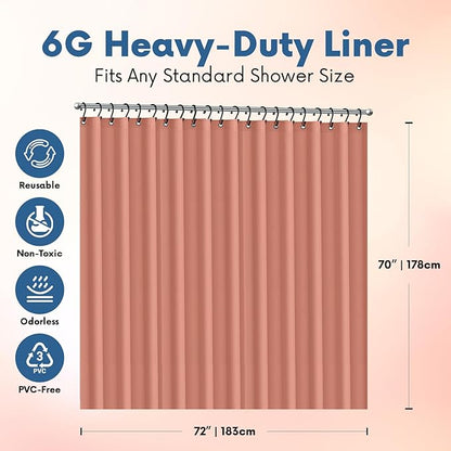 Premium Shower Curtain Liner, 6G PEVA Shower Curtain - Image 2