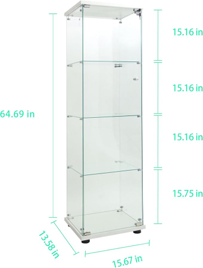 Yoluckea 4 Tiers Glass Display Cabinet - Image 2