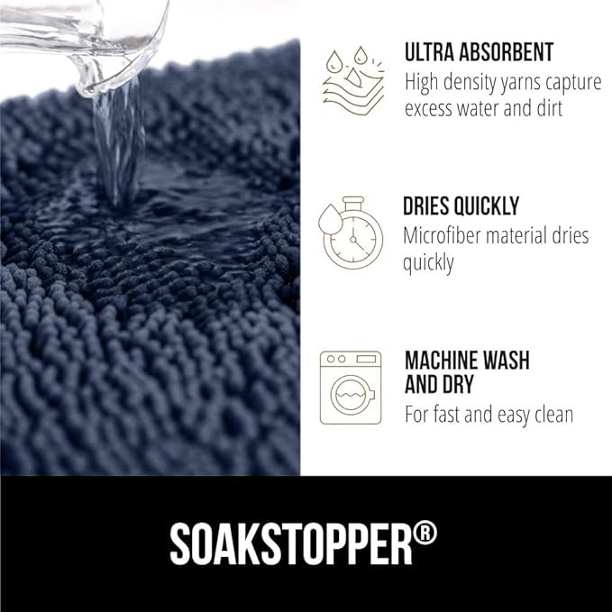 GORILLA GRIP SOAKSTOPPER Dog Door Mat, 60x36 Machine Washable Rug Absorbent - Image 4