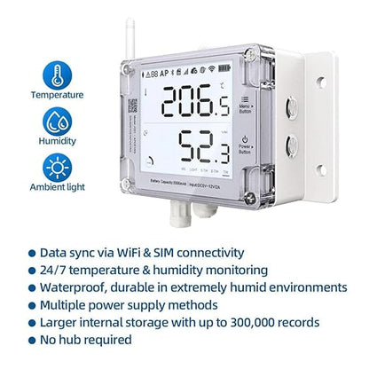 Ubibot Thermometer Hygrometer, Wireless Temperature Data Logger, Remote - Image 3