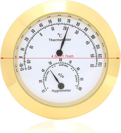 Tbest Guitar Analog Hygrometer, Round Alloy Digital Thermometer Hygrometer - Image 4