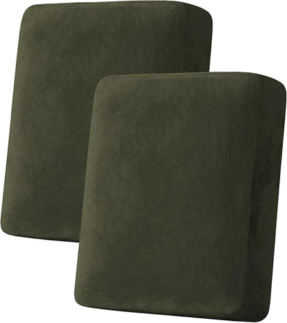 H.VERSAILTEX Velvet Stretch Couch Cushion Cover Plush Cushion Slipcover by HVERSAILTEX