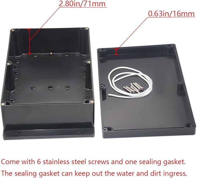 Project Box ABS Plastic Black Electrical Boxes IP65 Waterproof DIY Electronic - Image 4
