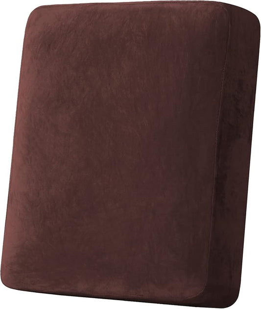 H.VERSAILTEX Velvet Stretch Couch Cushion Cover Plush Cushion Slipcover by HVERSAILTEX