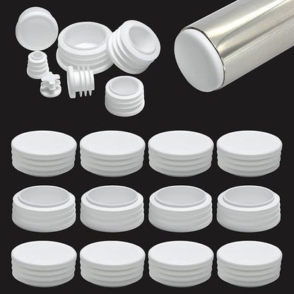 2" Plastic Hole Plugs White -Round Chair Leg Caps, Flush Mount Pipe Plugs by EASYEAH