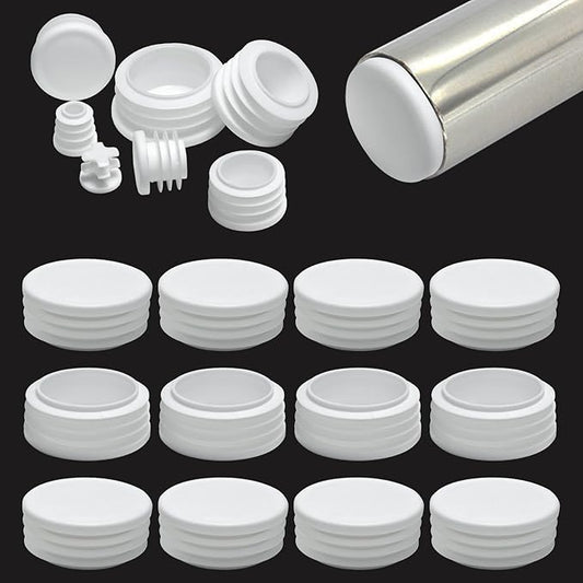 2" Plastic Hole Plugs White -Round Chair Leg Caps, Flush Mount Pipe Plugs by EASYEAH