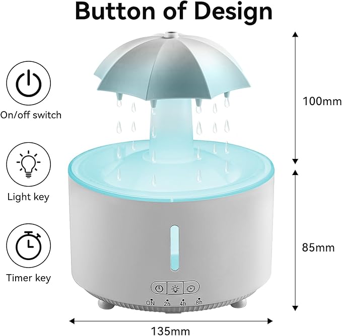 Missfly Aromatherapy Diffuser, Clouds and Cool Mist Humidifier, 360° Rotatable - Image 2