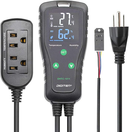 DIGITEN DHTC-1011 Temperature and Humidity Controller Outlet Plug in Thermostat by DIGITEN