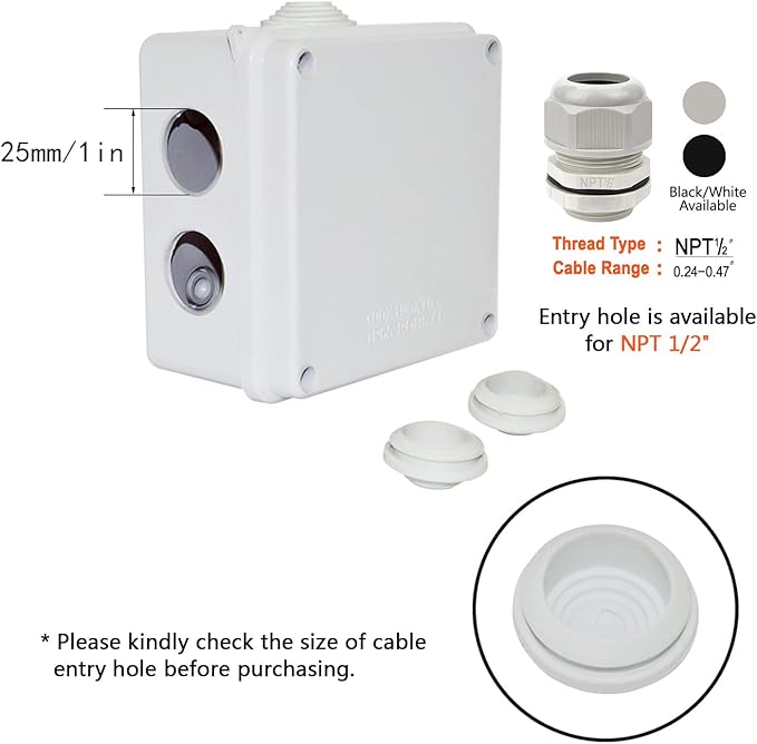LeMotech ABS Plastic Dustproof Waterproof IP65 Junction Box Universal - Image 5
