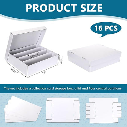 Seajan 16 Pcs 3200 Count Trading Card Storage Box Sports Card Storage Boxes Bulk - Image 2