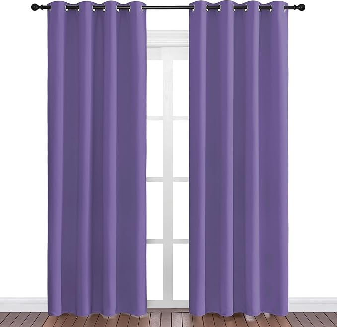 NICETOWN Lilac Purple Blackout Curtains 86" Long, 2 Pieces - Image 2