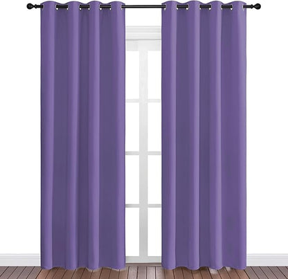NICETOWN Lilac Purple Blackout Curtains 86" Long, 2 Pieces - Image 2