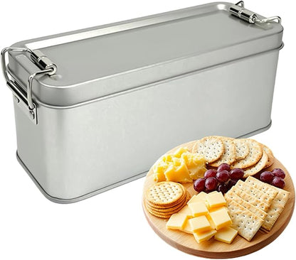 Metal Tin - Portable Container Empty Organizer Rectangular Empty Boxs Cosmetics by Unknown