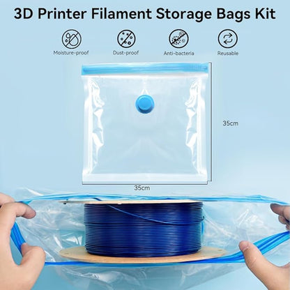 Creality 3D Printer Filament Storage Bags 35 x 35CM, 12 Transparent Sealed Bags - Image 2