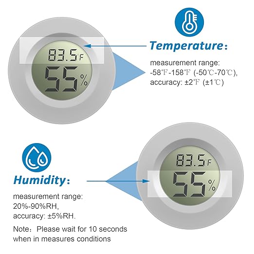 Weewooday 8 Pcs Mini Hygrometer Thermometer Round Digital Humidity Gauge - Image 4