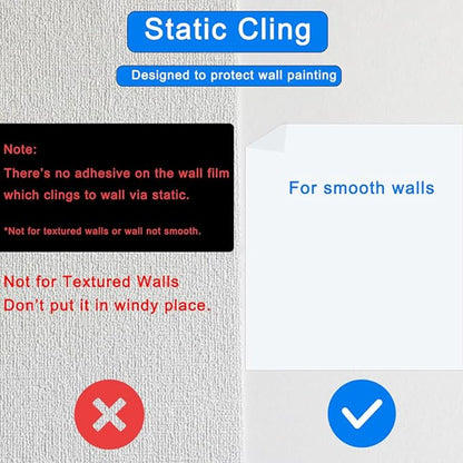 Wall Protector, 17.7in x 16.4ft No Adhesive Static Cling Contact Paper - Image 3